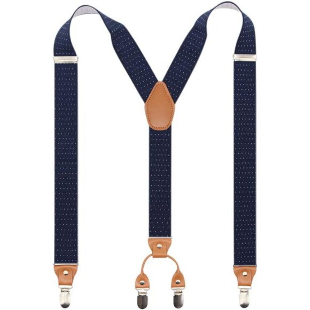 Men’s Y-Back 4 Metal Clip Elastic Wide Suspenders Perfect For Both